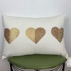 White Gold Heart Pillow